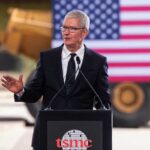 Apple CEO Tim Cook at the opening ceremony of TSMC's Arizona fabs. (Source: Apple)